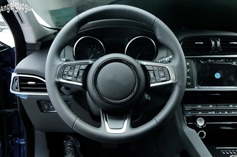 ABS карбоновый стиль для Jaguar XF XE аксессуары автомобиля руль логотип рамка
