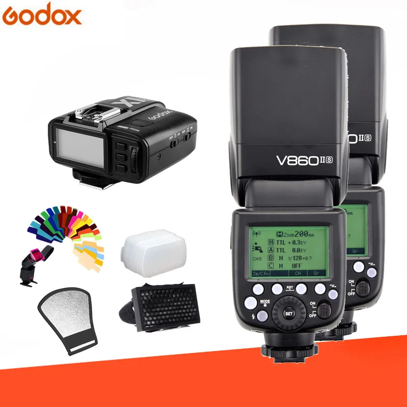 Godox Вспышка V860II * 2 Li-Батарея E-TTL HSS 1/8000 s Камера Вспышка Speedlite + XIT триггера + подарок комплект для Canon Nikon sony Olympus