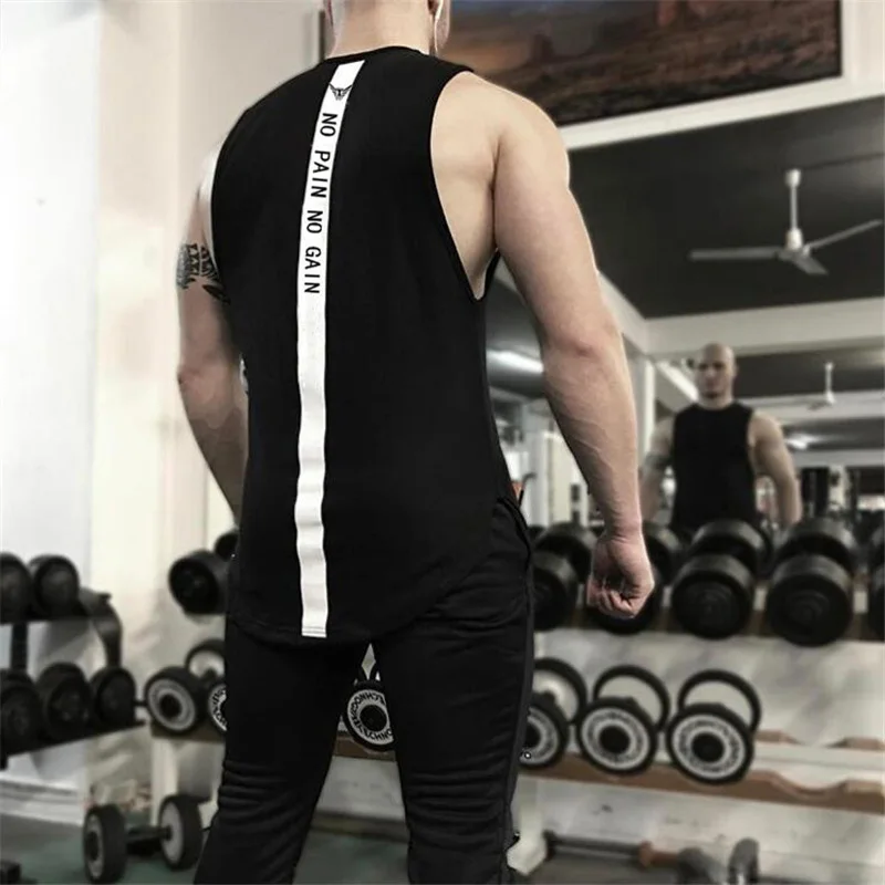 Muscleguys No Pain Gain бодибилдинг одежда майка для мужчин фитнес синглеты без рукавов