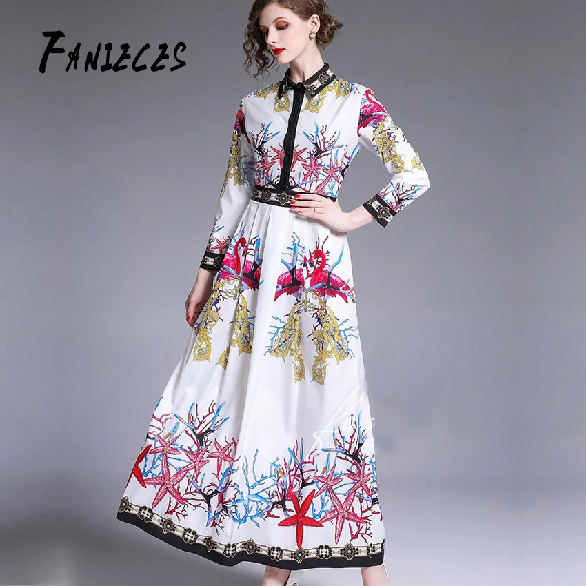 FANIECES новые винтажные женские осенне зимние Макси платья с бантом на шее женское