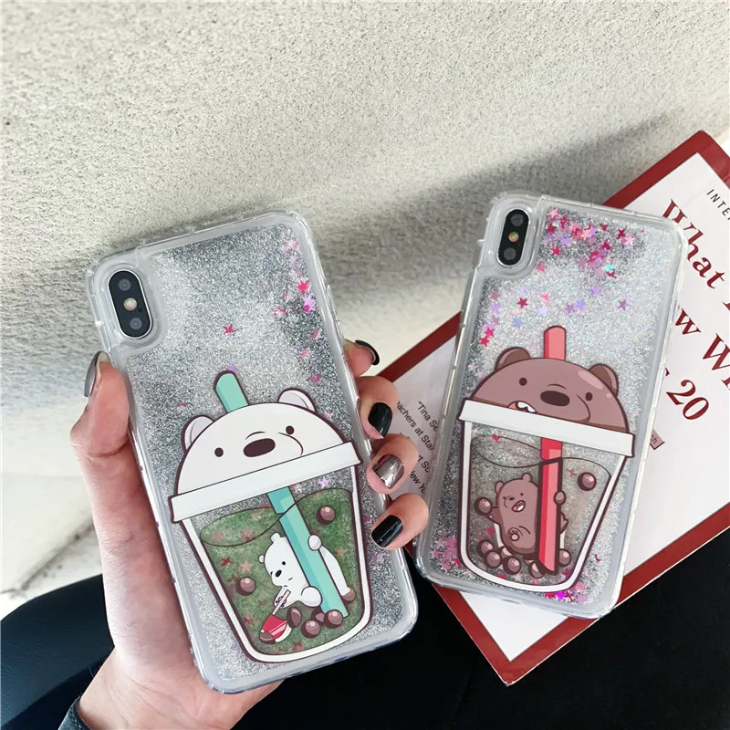 

Liquid quicksand phone case for iPhone X XS XR soft transparent case tpu for iPhone 6 7 8plus
