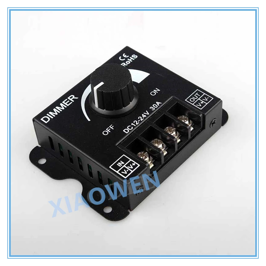 LED Dimmer DC 12V 24V 30A 360W Adjustable Brightness Lamp Bulb Strip Driver Single Color Light