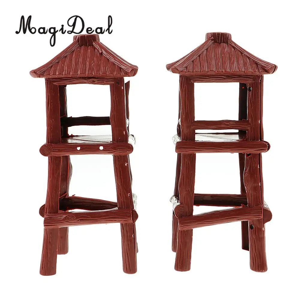 MagiDeal 2 Pieces Military Watch Tower 18.5cm Height Model Soldier Army Men Accessory for Wargame Scenery Building Toy