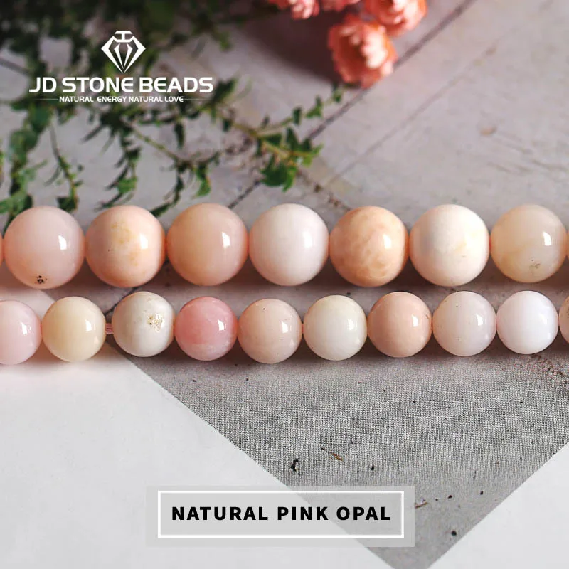 

3A 5A Natural Pink Opal Beads 6/8/10mm pick size High Quality Pink Stone DIY Hand Made Accessory Ornaments For Jewelry Making