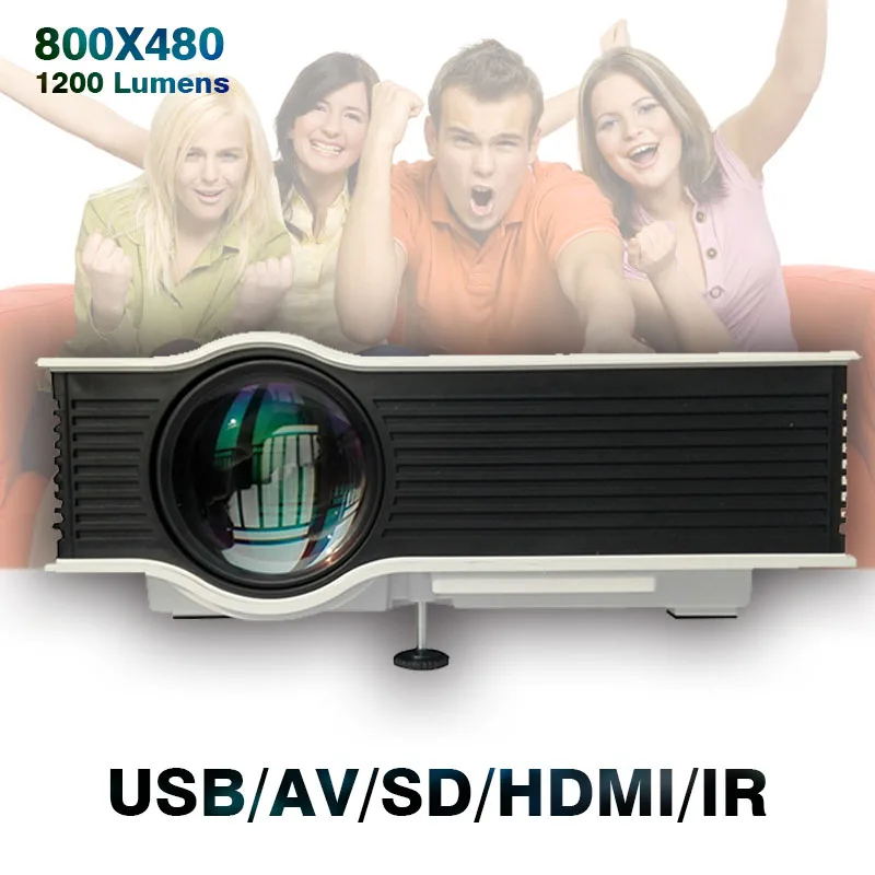 Дома и офиса UC40/UC40 + мини LED LCD Full HD 1080 P проектор 800*480 1200 люмен 34 130 дюйм(ов)