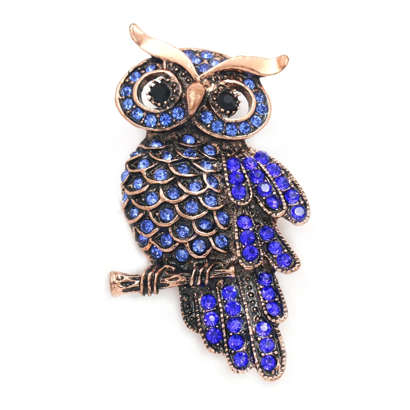 Женская Брошь в виде совы WEIMANJINGDIAN Синие стразы Прямая продажа с фабрики|pins for