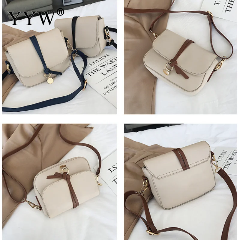 Коричневый для женщин из искусственной кожи простой Crossbody седельная сумка откидная женская сумка Посланник сумка на молнии многофункцион