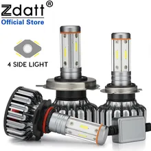 Zdatt 12V 4 Side Car Headlight Bulb H4 LED H7 H11 H8 9005 HB3 9006 100W 12000Lm Canbus Light 3000K 6000K 8000K 24V CSP Auto Lamp цена Zdatt 12V 4 Side Car Headlight Bulb H4 LED H7 H11 H8 9005 HB3 9006 100W 12000Lm Canbus Light 3000K 6000K 8000K 24V CSP Auto Lamp цены онлайн