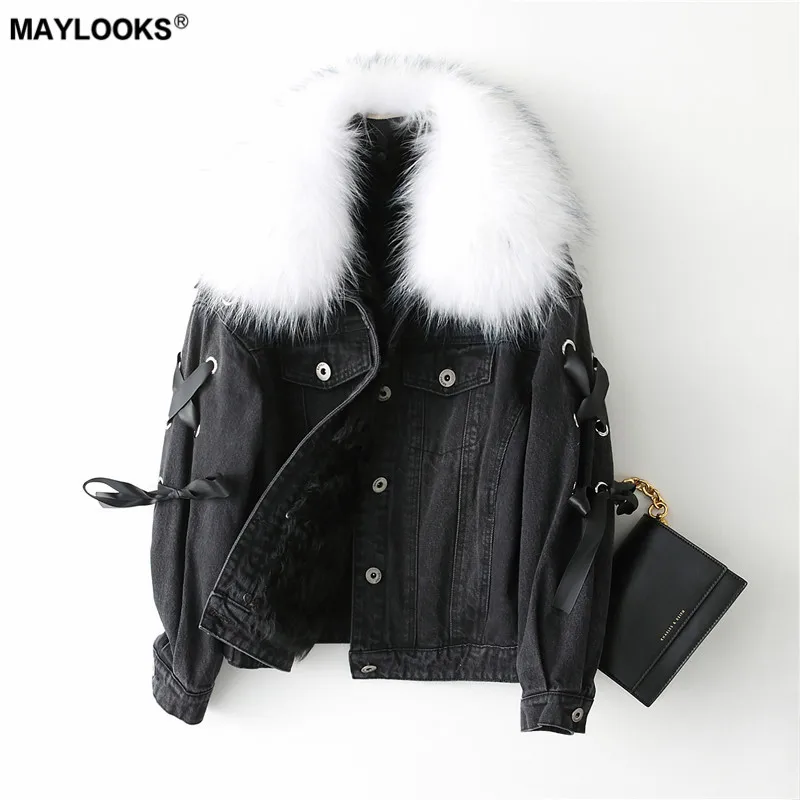 MAYLOOKS 2018 Новое модное меховое пальто 68655|Шубы и дубленки| |