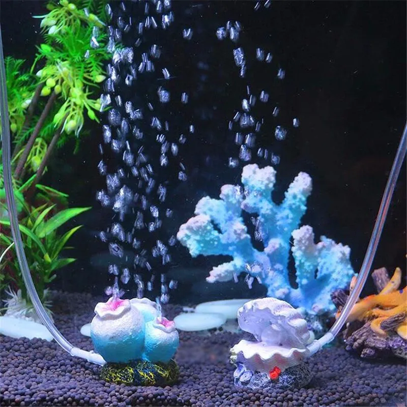 Flower Shape Aquarium Decoration Ornament Oxygen Pump Air Bubble Stone Air Pump Drive Fish Tank Toy for 4mm Tube