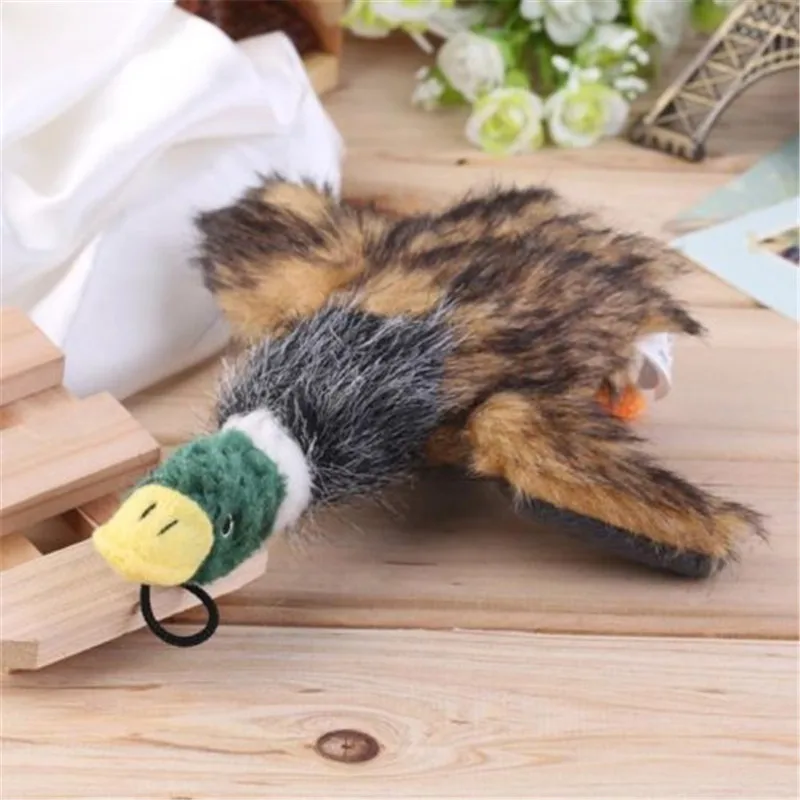 Mallard Squeaky игрушки для собак для активных жевателей плюшевая мягкая зеленая утка игрушка-пищалка плюшевые звуковые игрушки товары для щенков питомцев