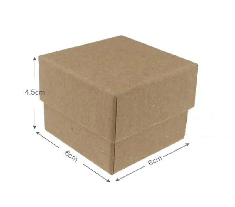 Коробка для ювелирных изделий 80cs/лот 6*6*4,5 см кольцо коробка для показа сережек крафт-бумага коробки ювелирных изделий Подарочная коробка