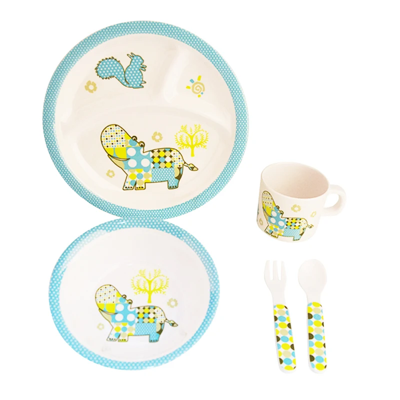 Children Kids Tableware Set Melamine Baby Feeding Plate Bowl Cup Cutlery Flatware Set Infant Dishes BPA Free Plate Baby Feeding (3)