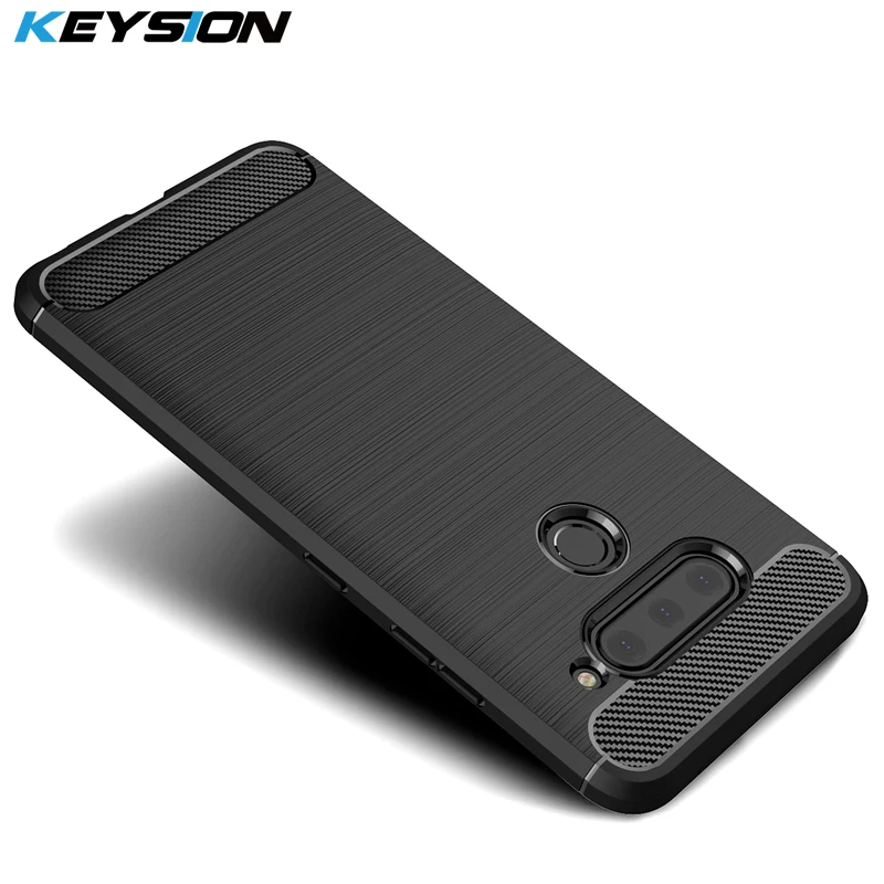 KEYSION чехол для телефона LG V40 ThinQ из углеродного волокна Мягкий ТПУ силиконовый