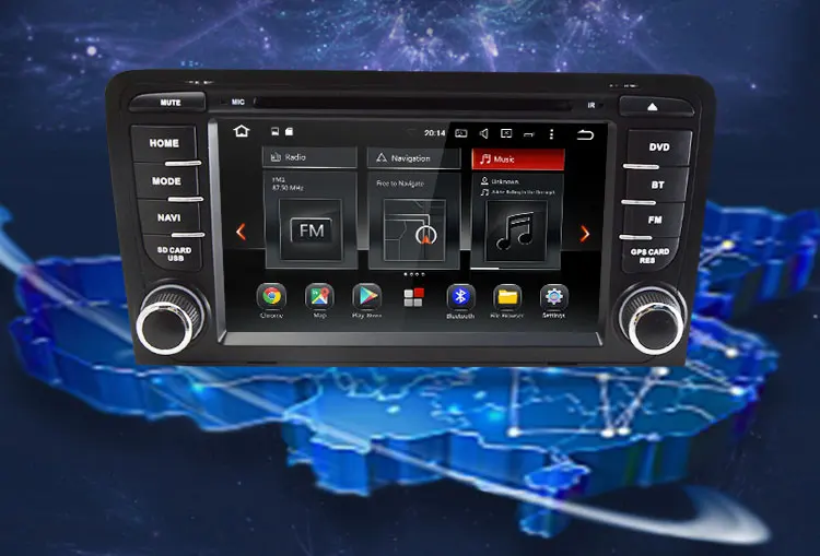 Excellent Android 9.0 Octa Core 7 Inch Car DVD Player Stereo System For Audi A3 S3 With 3G WIFI Canbus Radio FM AM Radio GPS Navigation 2