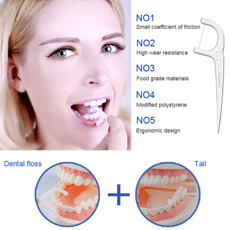 55 г гигиена полости рта количество зубной Flosser одноразовые палочки зубная нить зубы зубной нитью инструменты для взрослых и детей H7