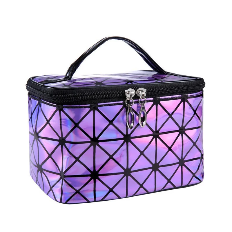 

Fashion Women Cosmetic Bag Functional PU Leather Travel Makeup Necessaries Organizer Zipper Make Up Case Pouch Toiletry Kit Bag