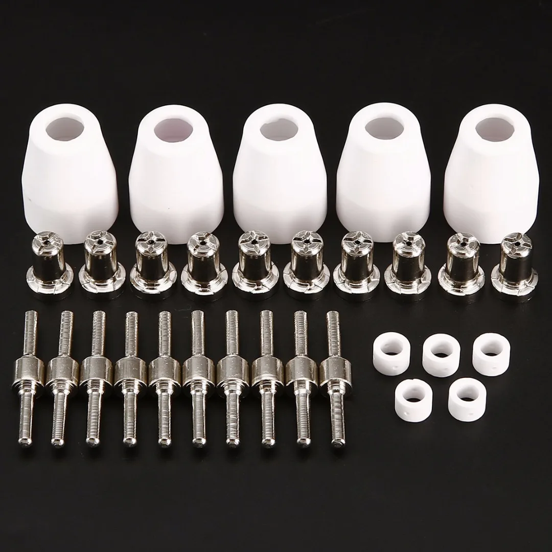 30PCS/SET Plasma Cutter Consumables LG-40 PT-31 Extended Nickel Plated CUT40 312 Plasma Cutting Machine Accessories 30PCS/SET Plasma Cutter Consumables LG-40 PT-31 Extended Nickel Plated CUT40 312 Plasma Cutting Machine Accessories