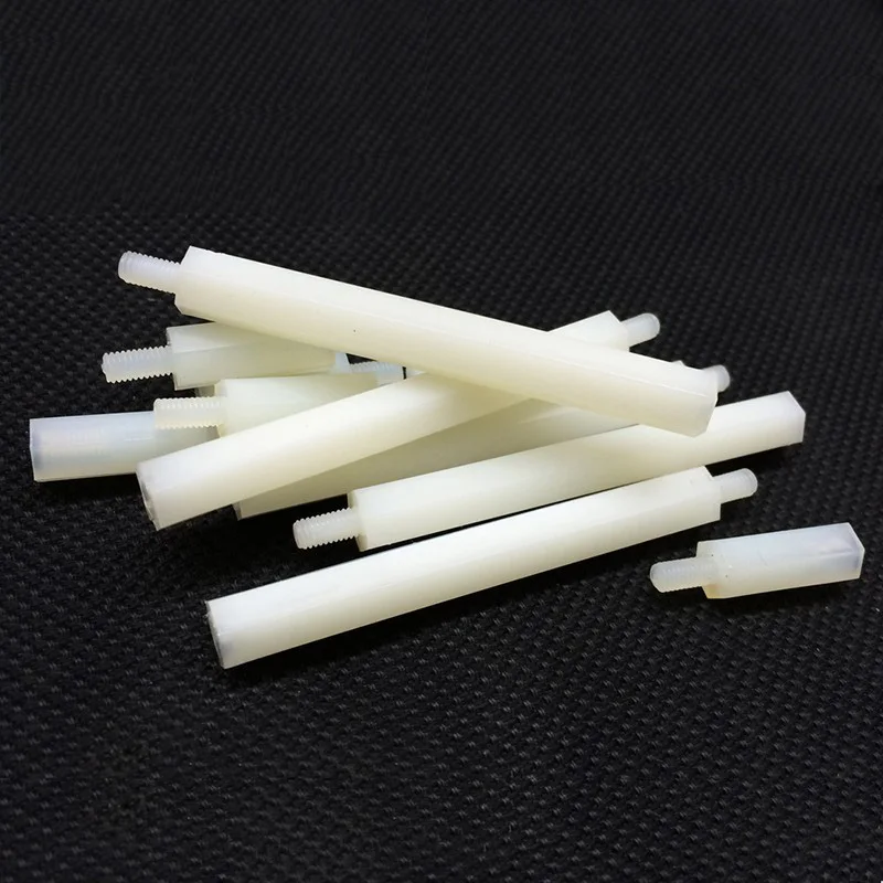 30pcs M3 Nylon column external hex Single head isolation white spacers standoff amplifier board nuts 11mm-16mm length | Обустройство