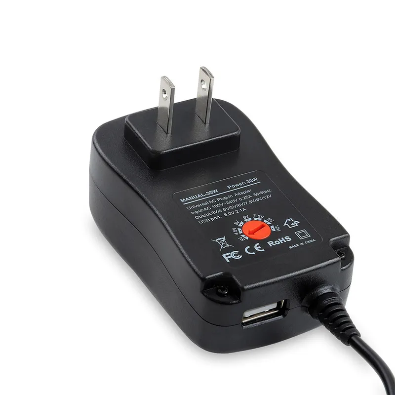 Регулируемый адаптер 3 в 4 5 6 7 9 12 В 2A 2.5A AC DC универсальный питания зарядное