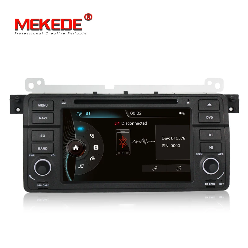 Excellent free shipping  Capacitive screen 1Din 7inch Car DVD Player  for BMW E46 318 320 car dvd gps M3 3series with Navi Radio BT 2