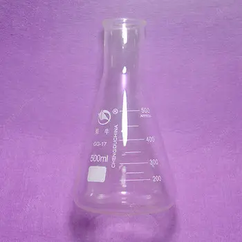 

500ml,Glass Erlenmeyer Flask,GG3.3 Lab Conical Flasks with Straight Neck