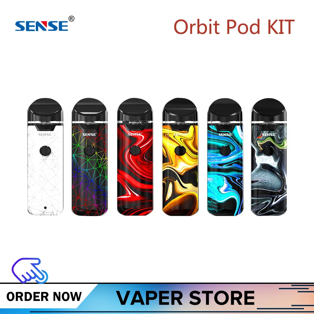 Оригинал Sense Orbit Pod Vape Kit Buil in 1100mAh аккумулятор и 2 5 мл емкость & fire Кнопка