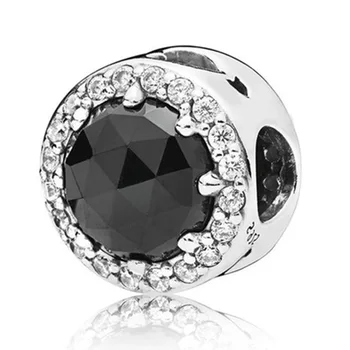 

925 Sterling Silver Evil Queen s Black Magic Charm, Black Crystals Original Fashion Jewelry Fits For Bracelets & Bangle