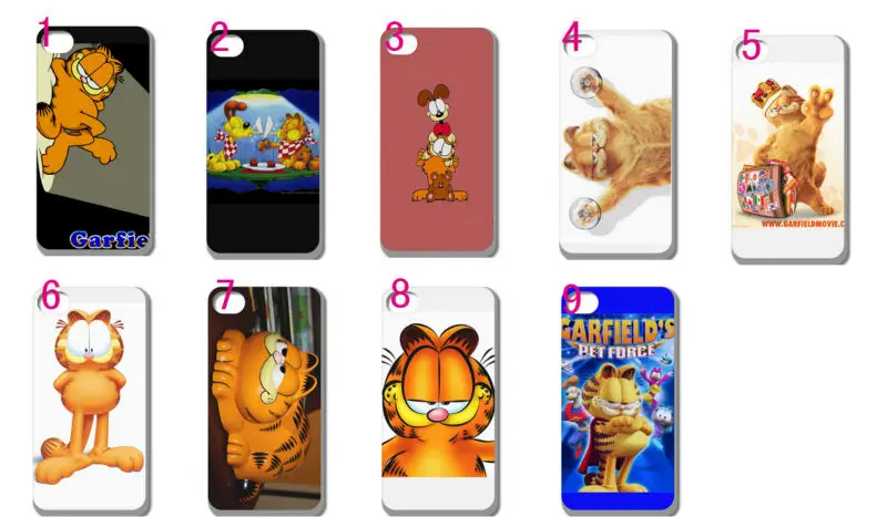 ファッション 新しいデザイン漫画ガーフィールドケースバックカバー用iphone4の4日9ピース ロット Case Cover Skin Case Cover For Samsungcase Hd 3 5 Aliexpress