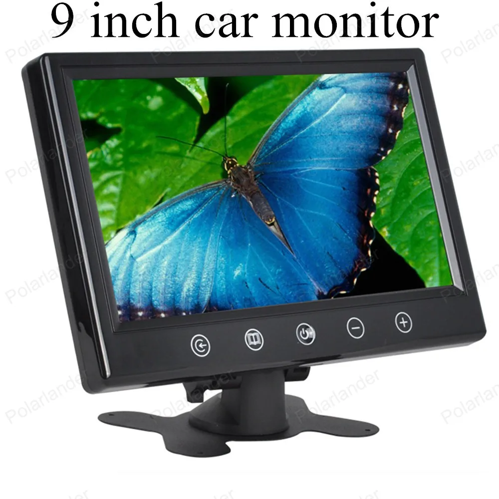 auto monitor 9 inch Color TFT LCD with 2 Video input LCD vehicle car monitor small display for