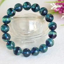 Высококачественный натуральный фиолетовый синий флюорит Cornucopia Гладкий круглый полированный тянущийся браслет бусины 11,5 мм