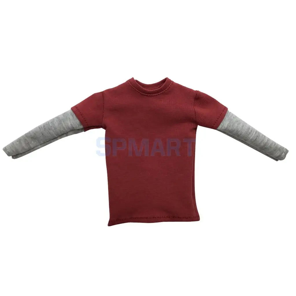 1/6 масштабная мужская длинная футболка с двойным рукавом, верхняя одежда для 1" мужских горячих игрушек, аксессуары для экшн-фигурок - Цвет: Red
