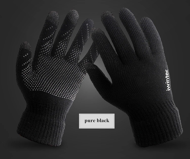 CUHAKCI Нескользящие зимние перчатки наручные черные сенсорные Женские варежки противоскользящие перчатки теплые мужские плотные спортивные перчатки с принтом наивысшего качества