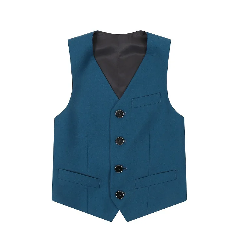 Boys Birthday Dress Prince Formal Vest Brand England Style Gentle Boys Wedding Waistcoat Kids Party Performance Vest for Boy F31