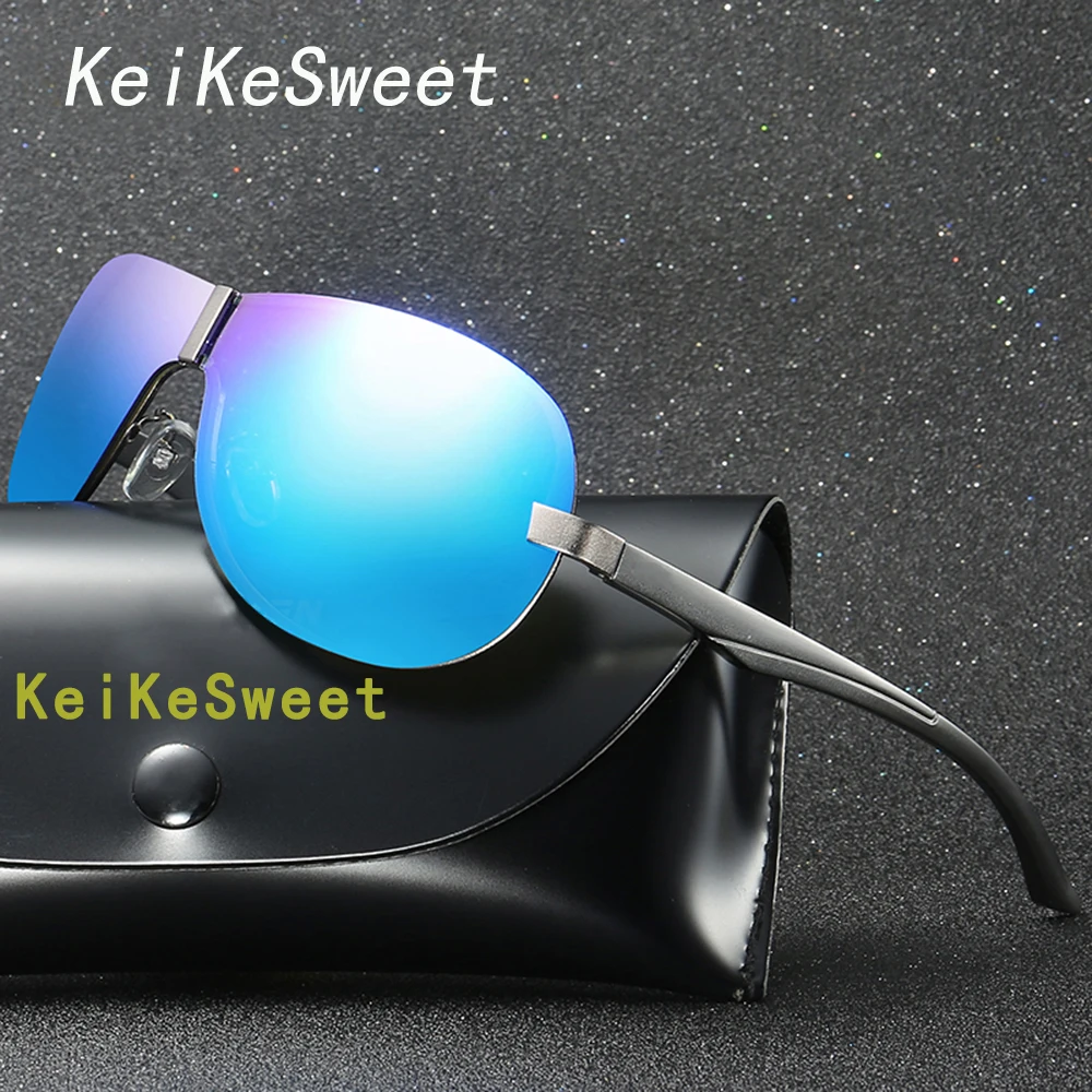 

KeiKeSweet HD Polarized Men Women Rimless Driving Luxury Brand Designer Sunglasses UV400 Rays Male Top Hot Outdoor Sun Glasses