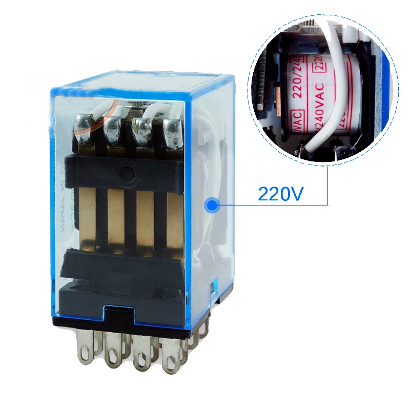 

Free ship 10pc O 4NO 4NC Electromanetic Relay MY4NJ 220V AC Coil Miniature Relay Replace HH54P/JZX-22F(D)/42 14PIN 3A