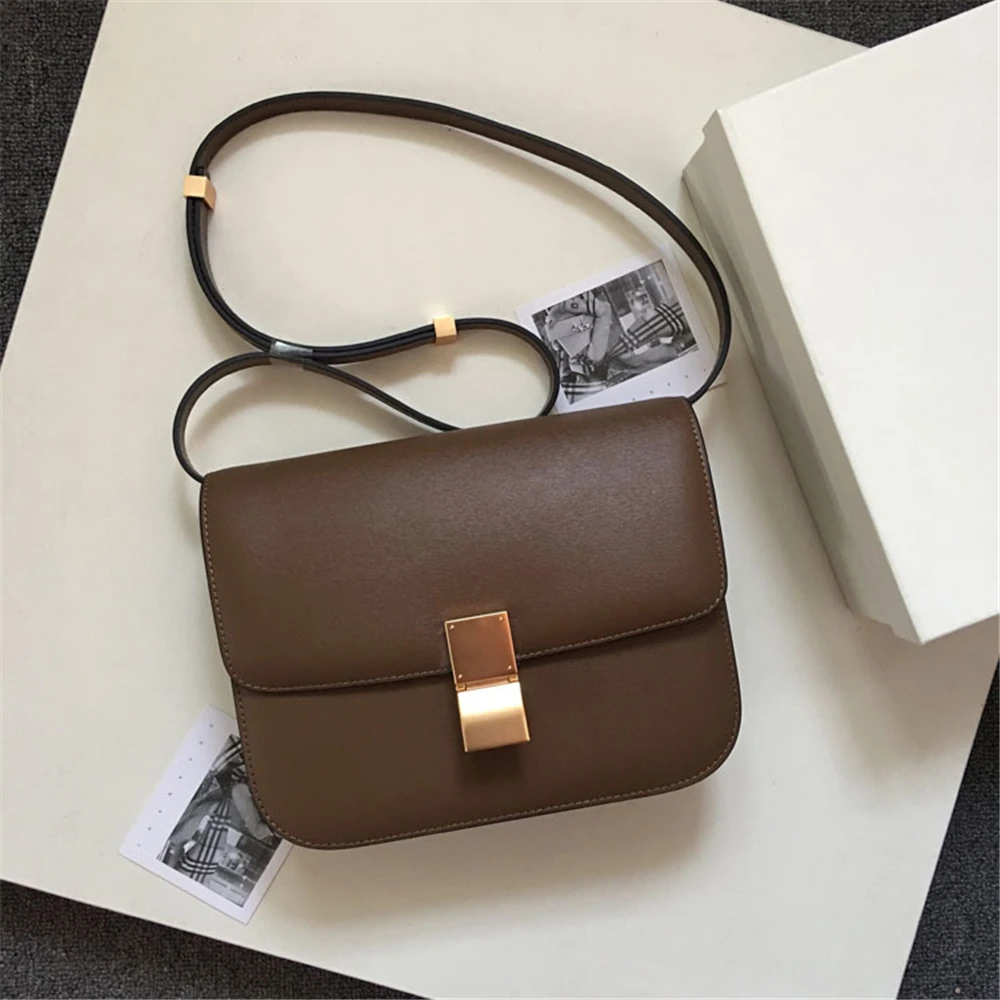 

Esbear Top Brands Women's Handbags Toothpick Pattern Cow Leather Shoulder Bag Small Flap Crossbody Bags For Women Messenger Bags