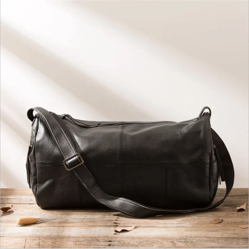 

ALAVCHNV original retro new first layer leather large-capacity travel bag simple men's leather shoulder diagonal package 5885