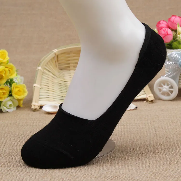 5 пар/лот, женские невидимые носки ярких цветов, Нескользящие сетчатые носки-лодочки, дешевые, хорошего качества, короткие носки, партия для девушек - Цвет: black