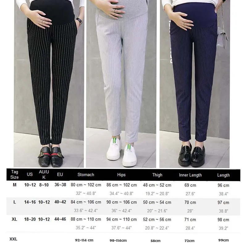 006-9-10-Vertical-Stripes-Cotton-Belly-Maternity-Pants-Elastic-Waist-Pencil-Trousers-Clothes-for-Pregnant