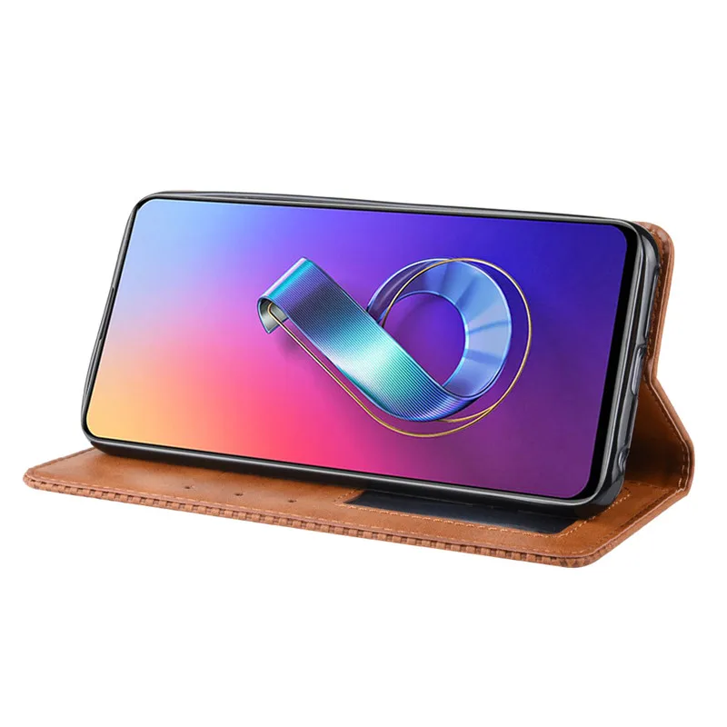 Retro Magnetic Leather Flip Cover for Asus Zenfone 6 ZS630KL Case Wallet Card Stand Soft Cover for Asus Zenfone 6 ZS630KL I01WD 3