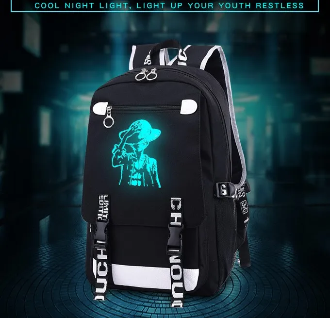 

One Piece New Canvas Backpack Large Capacity Water Repellent Luminous Backpack