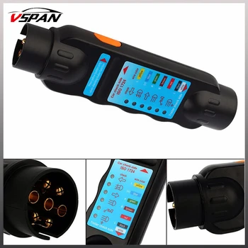 

12V 7 Pin Car Trailer Towing Lights Plug Socket Cable Wiring Circuit Tester Vehicle Car Tester Adapter Wiring Connector Tester