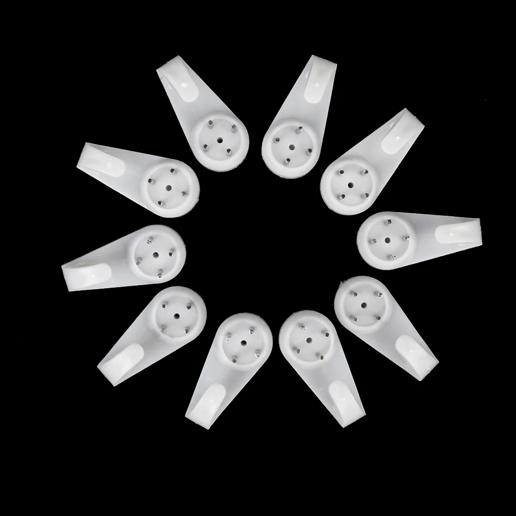 60pcs Plastic Photo Picture Frame Nail Painting Frame Mirror Clock Wall Hanging Nail Hook Hanger for Hard Wall Concrete Brick