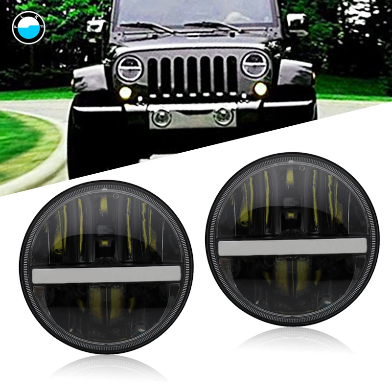 2Pcs 7 Pollici Fari A Led Rotondi Per Jeep Wrangler Jk Tj Cruiser Hummer H1 H2 H4 7 ''Fari A Led Drl Indicatori Di Direzione.