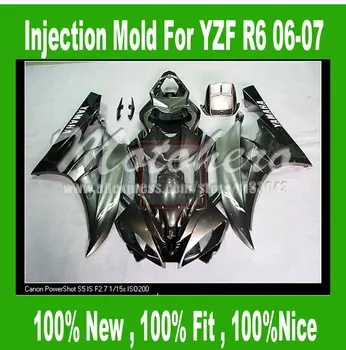 

Injection mold fairing for Yamaha YZF R6 2006 2007 YZF R6 06 07 YZF 600 R6 06 07 fairing kits black #887JJ