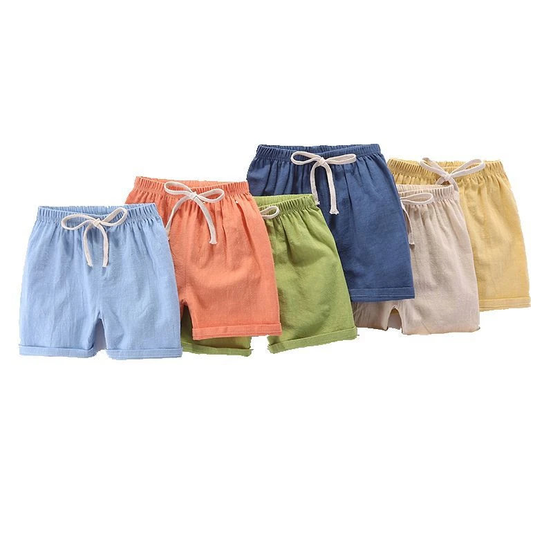 

Baby boys colorful summer fashion cotton trousers kids boys solid beach children's pants clothing
