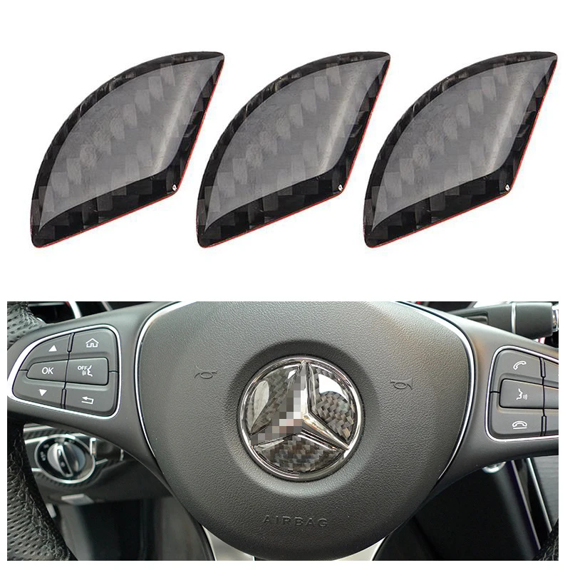 1Set Carbon Fibre Steering Wheel Stickers Car Styling for Mercedes Sticker Benz AMG LOGO GLK GLA GLC Class GLS Accessories | Автомобили и