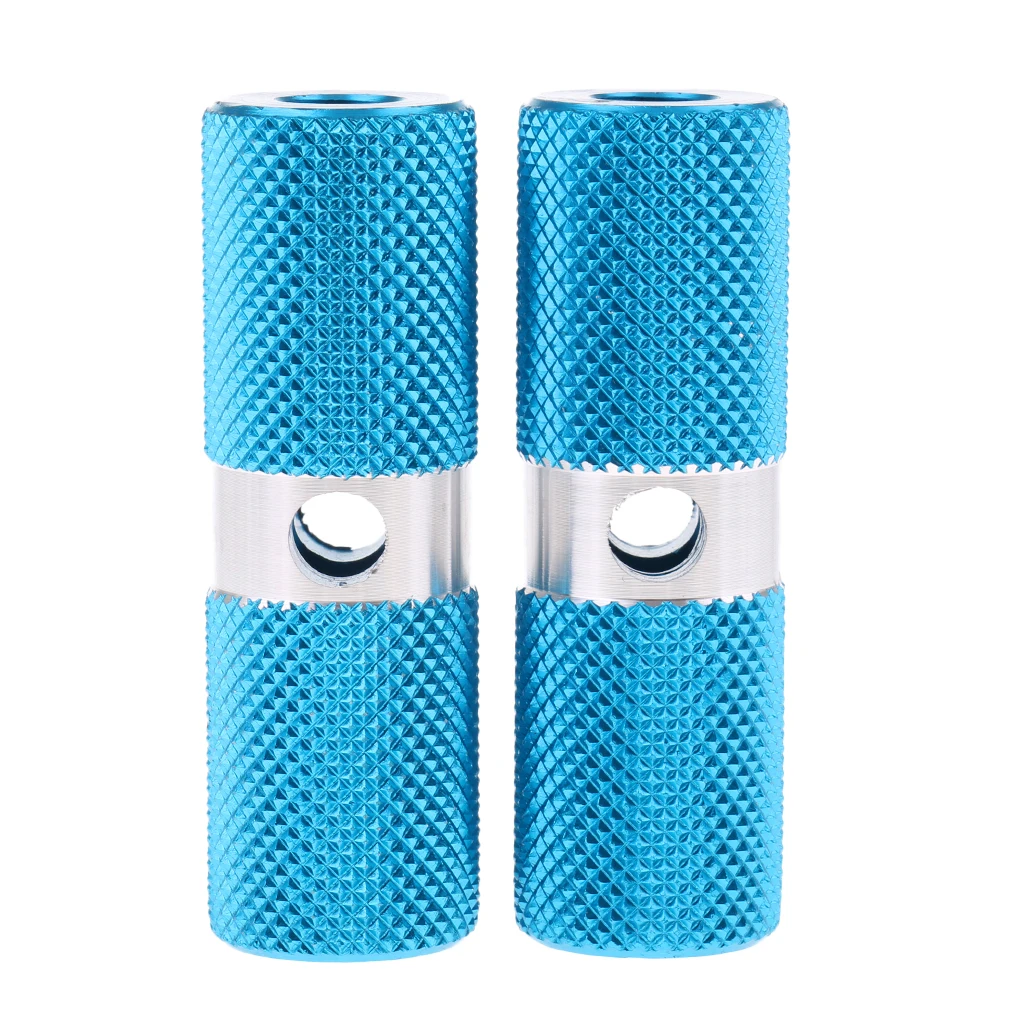 Aluminium Alloy Cylinder BMX Front Rear Axle Foot Pegs Bike Bicycle Blue Bicycle Parts Replacement