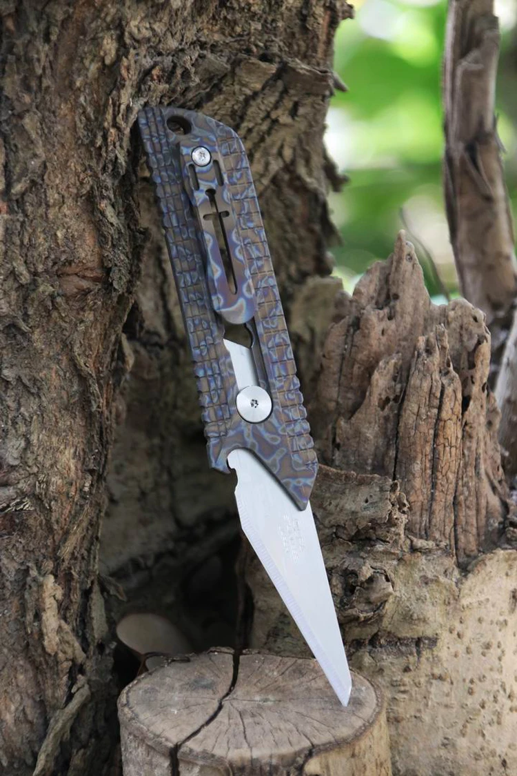 EDC One Ultra-thin And Lightweight Titanium Alloy Utility Knife 2 Generations One-hand Opening And Closing  M390 Steel